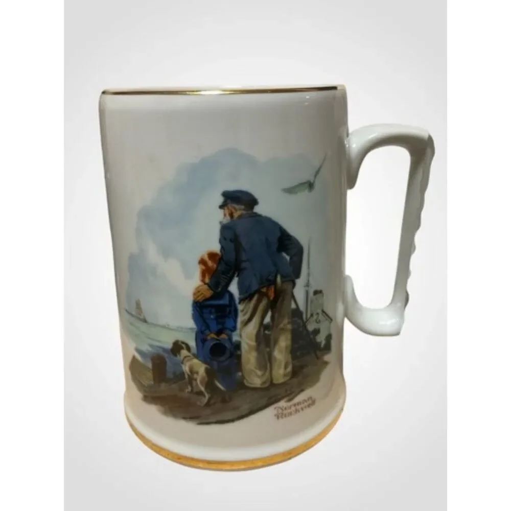 VTG‎ 85s Norman Rockwell Museum Set of 2 Nautical Themed Coffee/Tea Mug